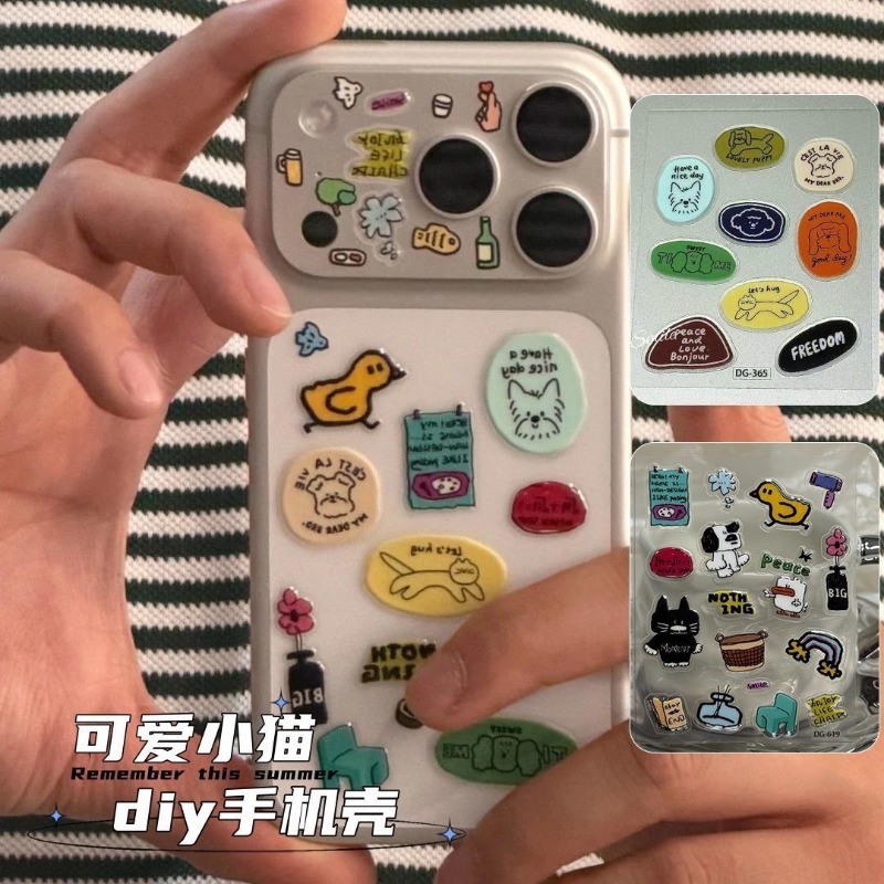 Cute Cartoon Cat Dog 3D Transp - Tablet Accessory บทวิจารณ์และราคา