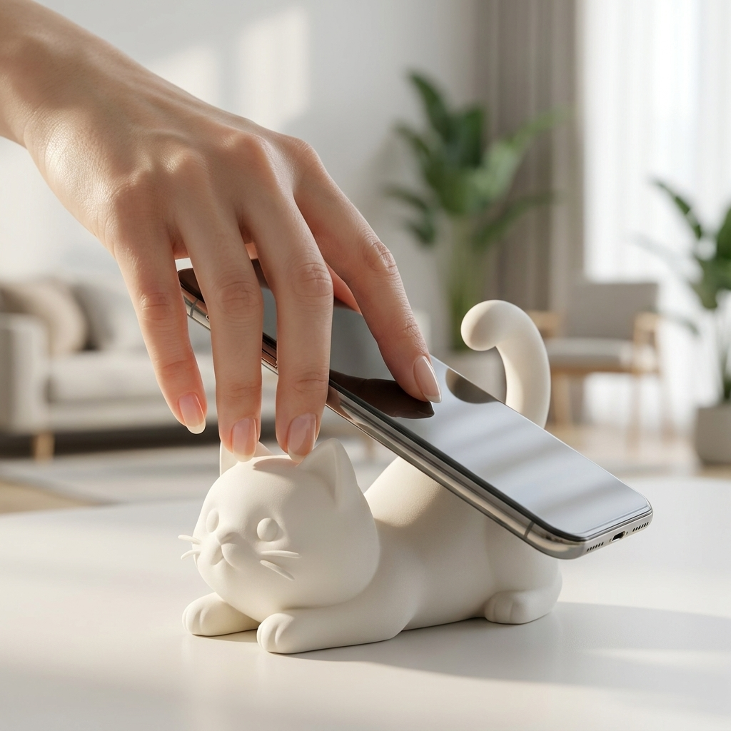 3D Printed Cat Figurine Device - Tablet Accessories 3D Print บทวิจารณ์และราคา